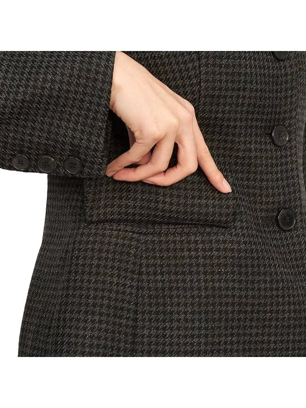 2-In-1 Houndstooth Mohair Wool Jacket Grey