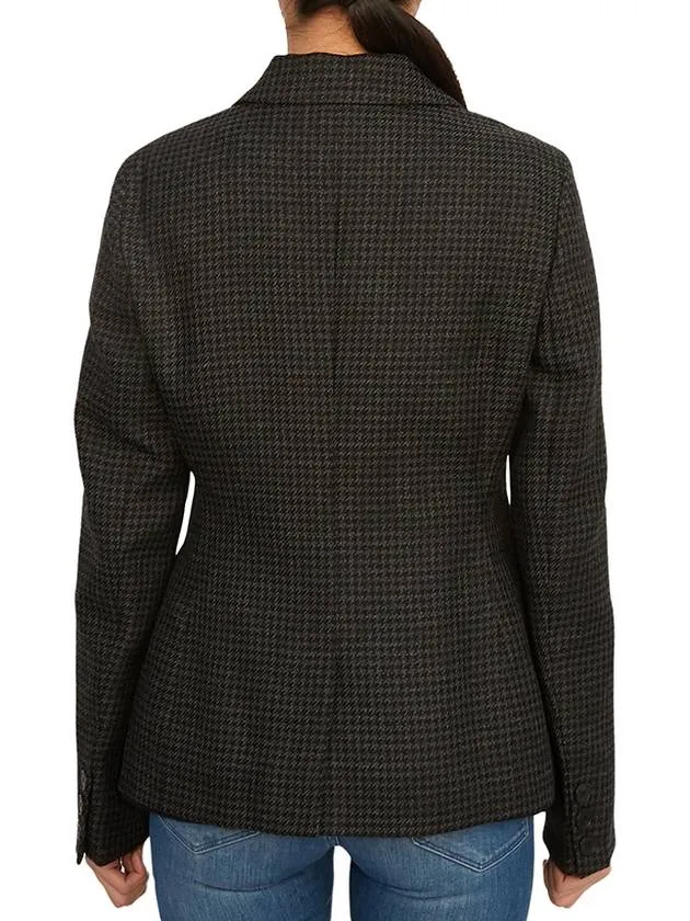 2-In-1 Houndstooth Mohair Wool Jacket Grey