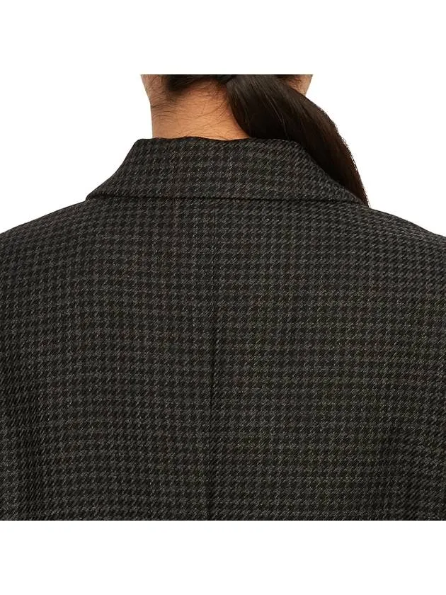 2-In-1 Houndstooth Mohair Wool Jacket Grey