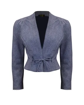 40s Stanwyck Jacket - Blue Herringbone
