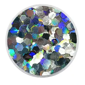 Biodegradable Holographic Silver Glitter - Chunky Hexagons Glitter
