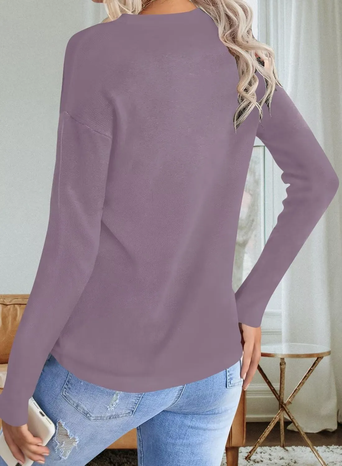 FEKOAFE Women's 2025 Cute Striped Sweaters Crew Neck Long Sleeve Pullover Sweaters for Women
