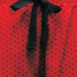 Flannel Pants <br>RED with BLACK SWISS DOT with WHITE INK