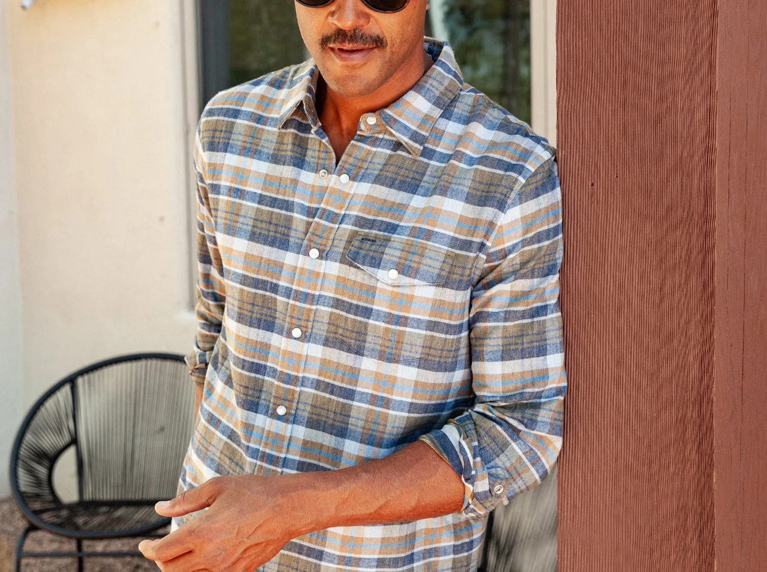 Flannel Pearl Snap - Apres Plaid - Blue