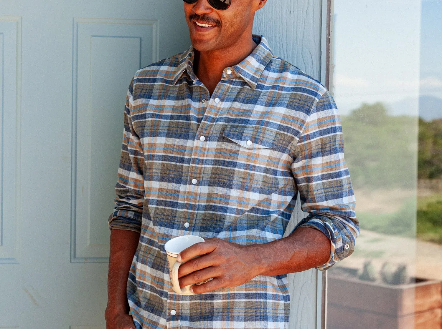 Flannel Pearl Snap - Apres Plaid - Blue