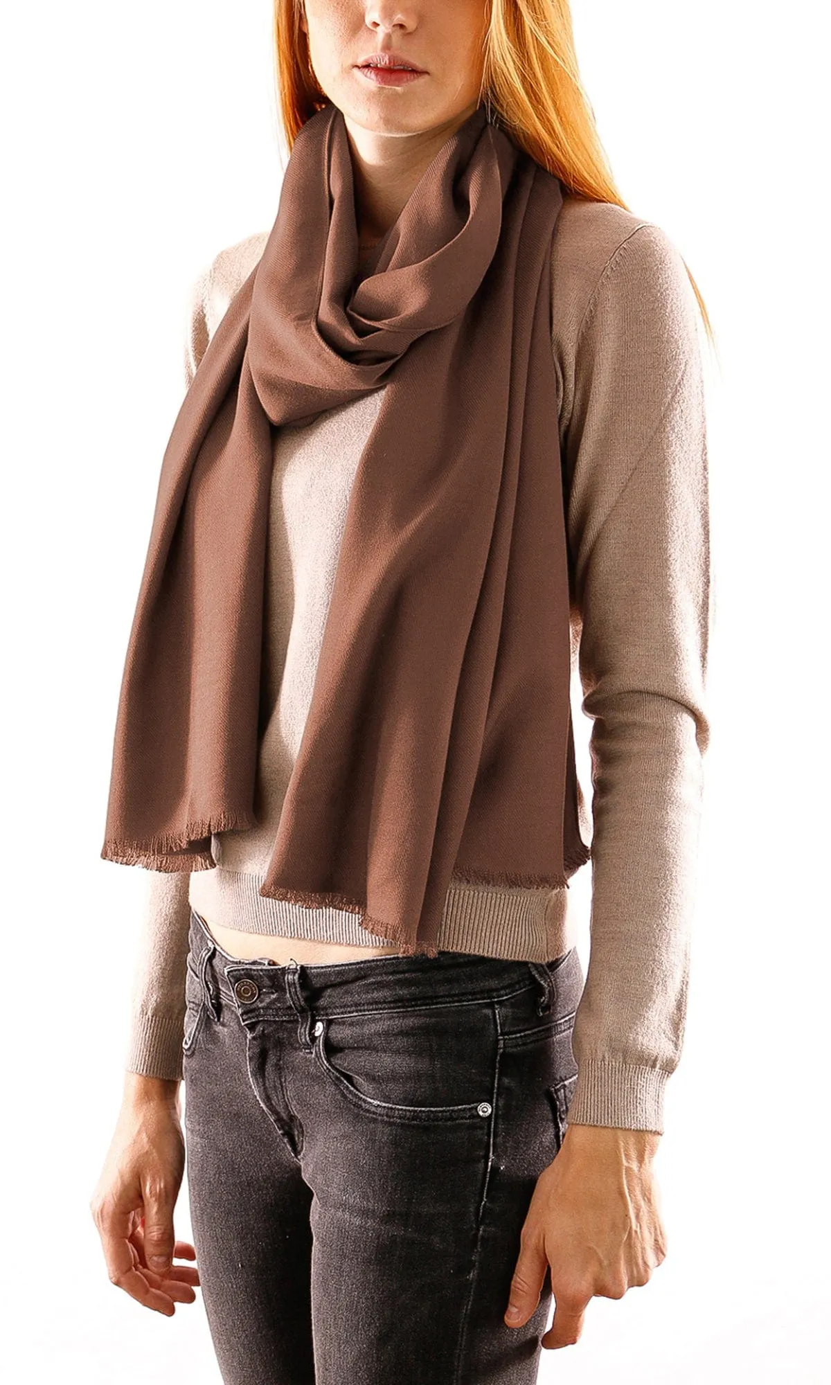 Gianfranco Ferre Taupe Pashmina Scarf