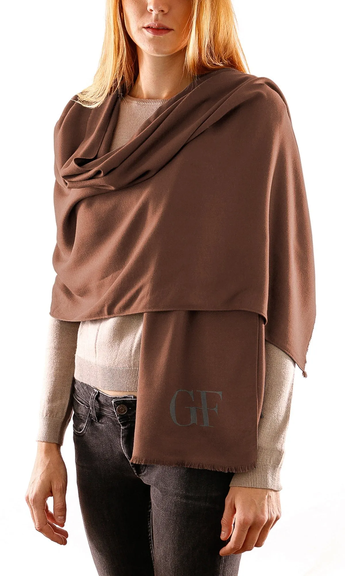 Gianfranco Ferre Taupe Pashmina Scarf