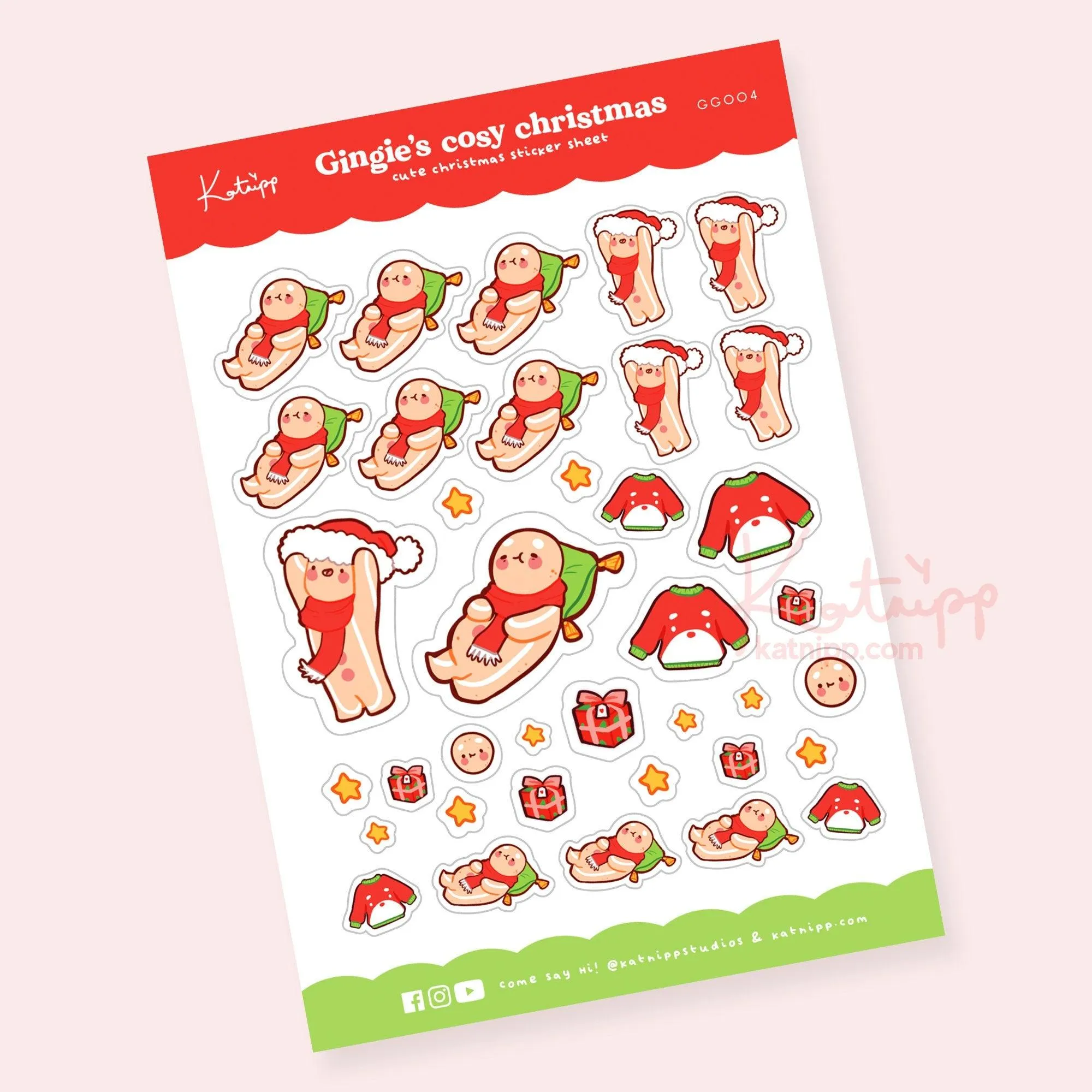 Gingie’s Cosy Christmas Sticker Sheet │ Cute Holiday Planner Stickers │ Kawaii Christmas Stickers │  GG004
