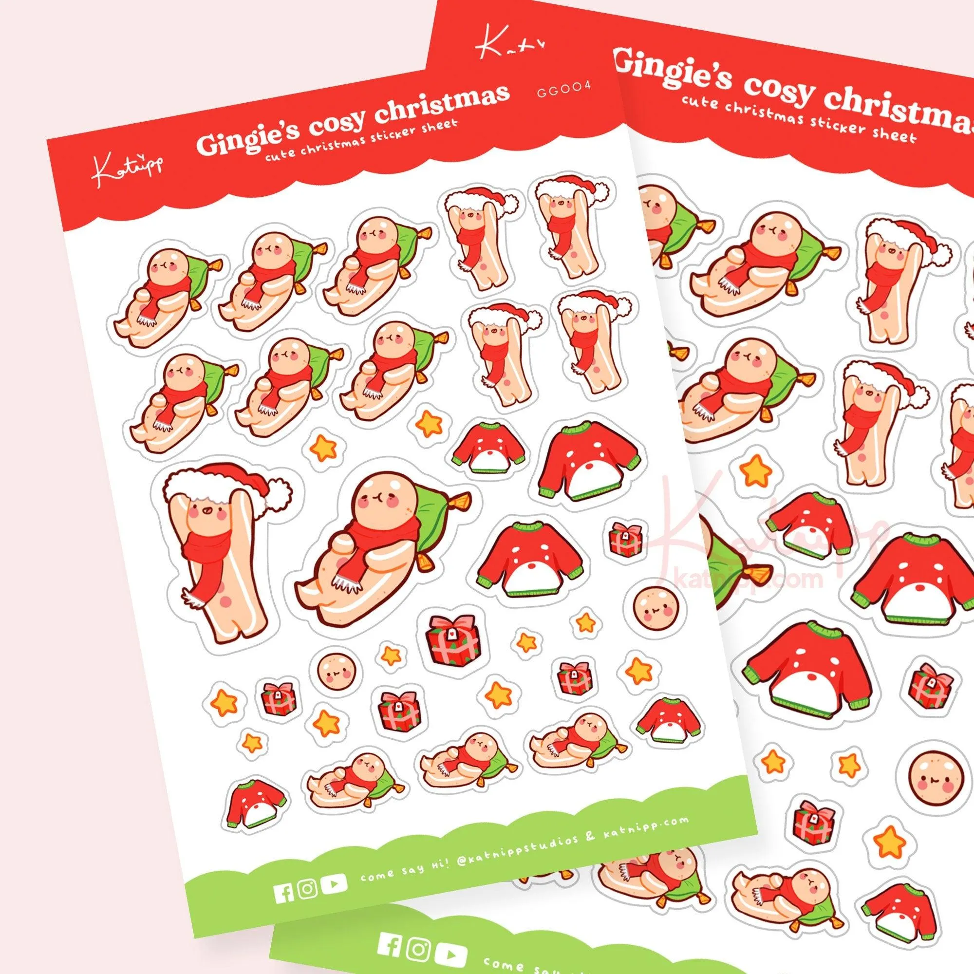 Gingie’s Cosy Christmas Sticker Sheet │ Cute Holiday Planner Stickers │ Kawaii Christmas Stickers │  GG004