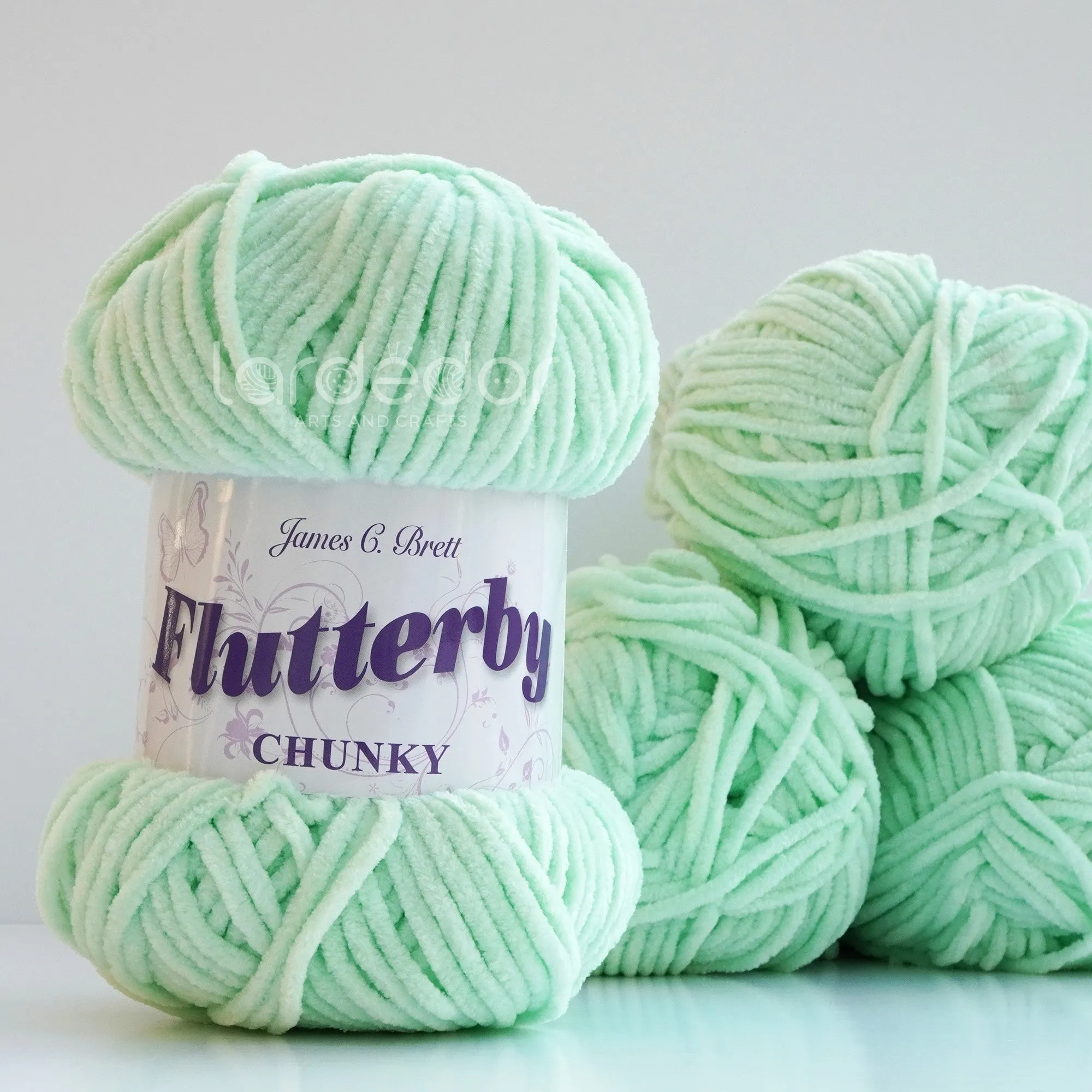 James C Brett Flutterby Chunky - B11 Apple - 100g Chenille Plush