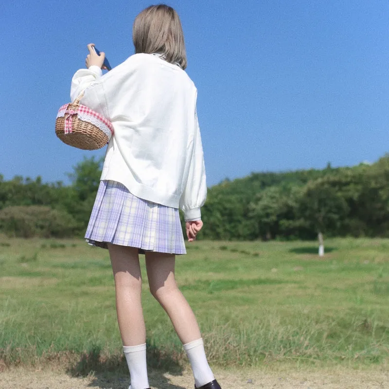 Japanese Style Soft Girl Solid Color Sweater