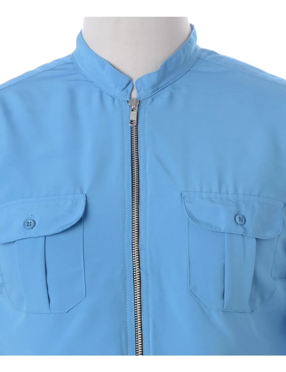 Label Blouse Turquoise Bomber