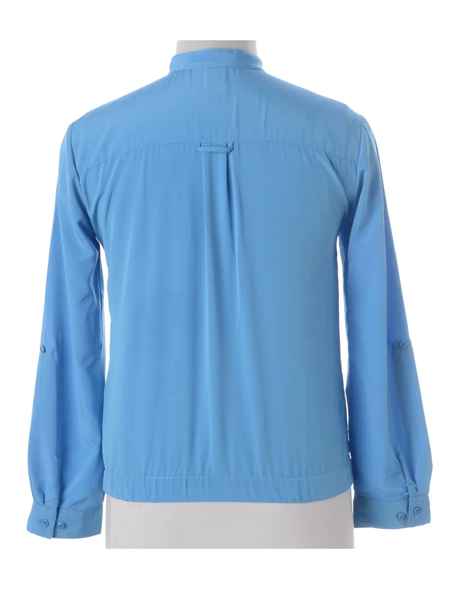 Label Blouse Turquoise Bomber