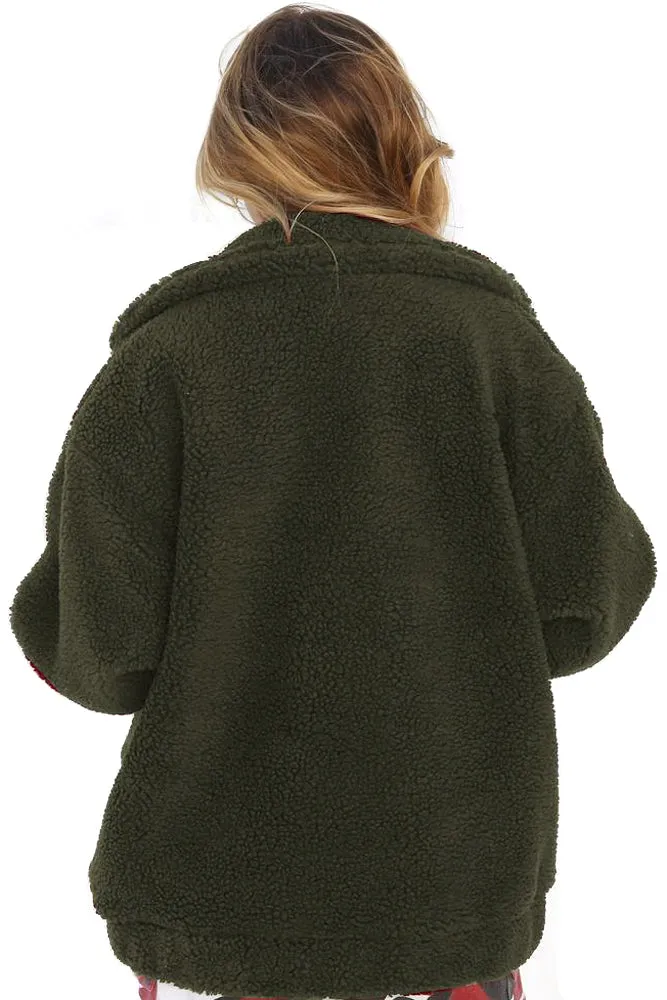 Lamb Wool Zipped Chunky Coat
