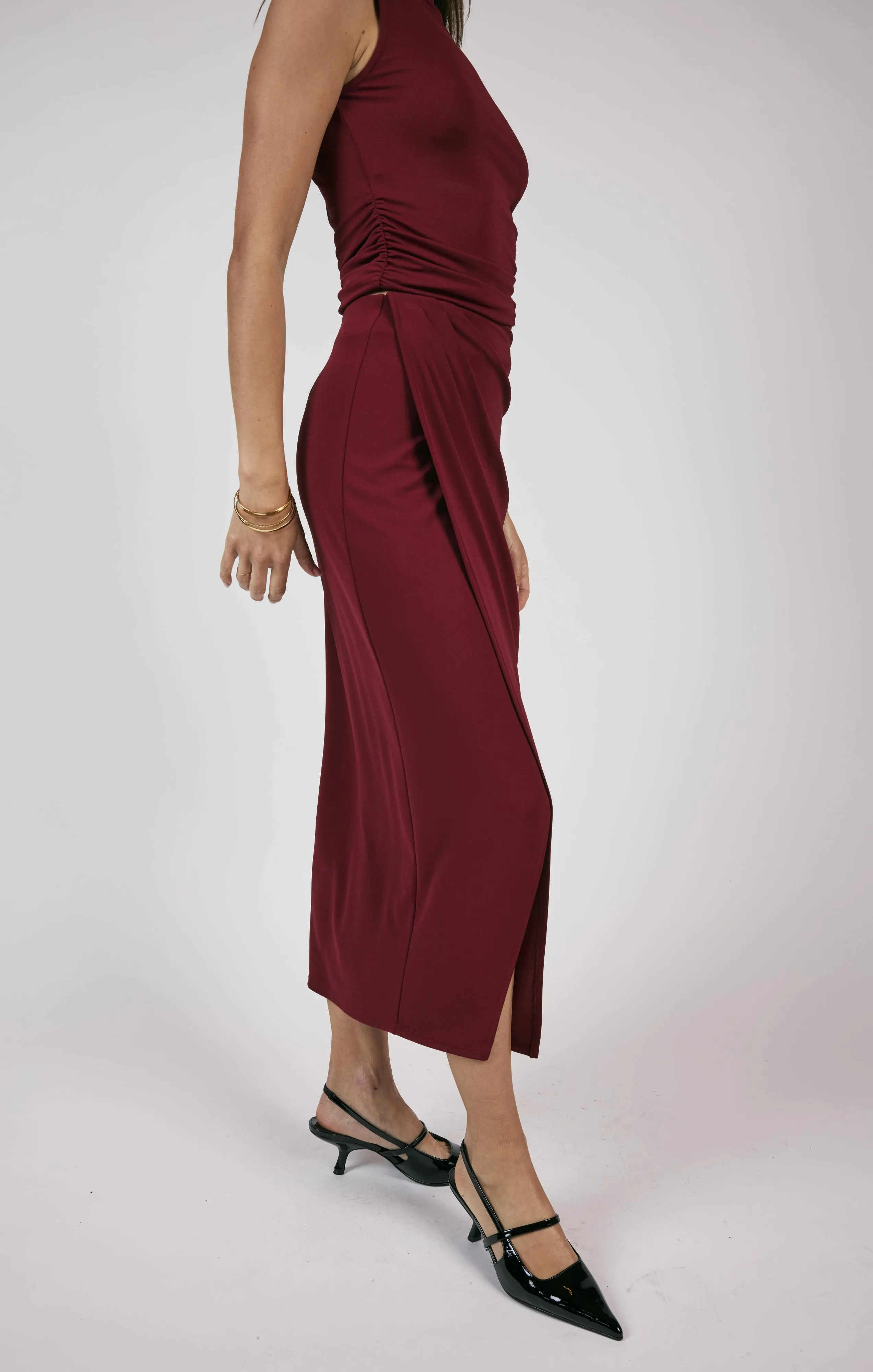 Sage The Label-Fiery Spirit Pleated Overlap Skirt