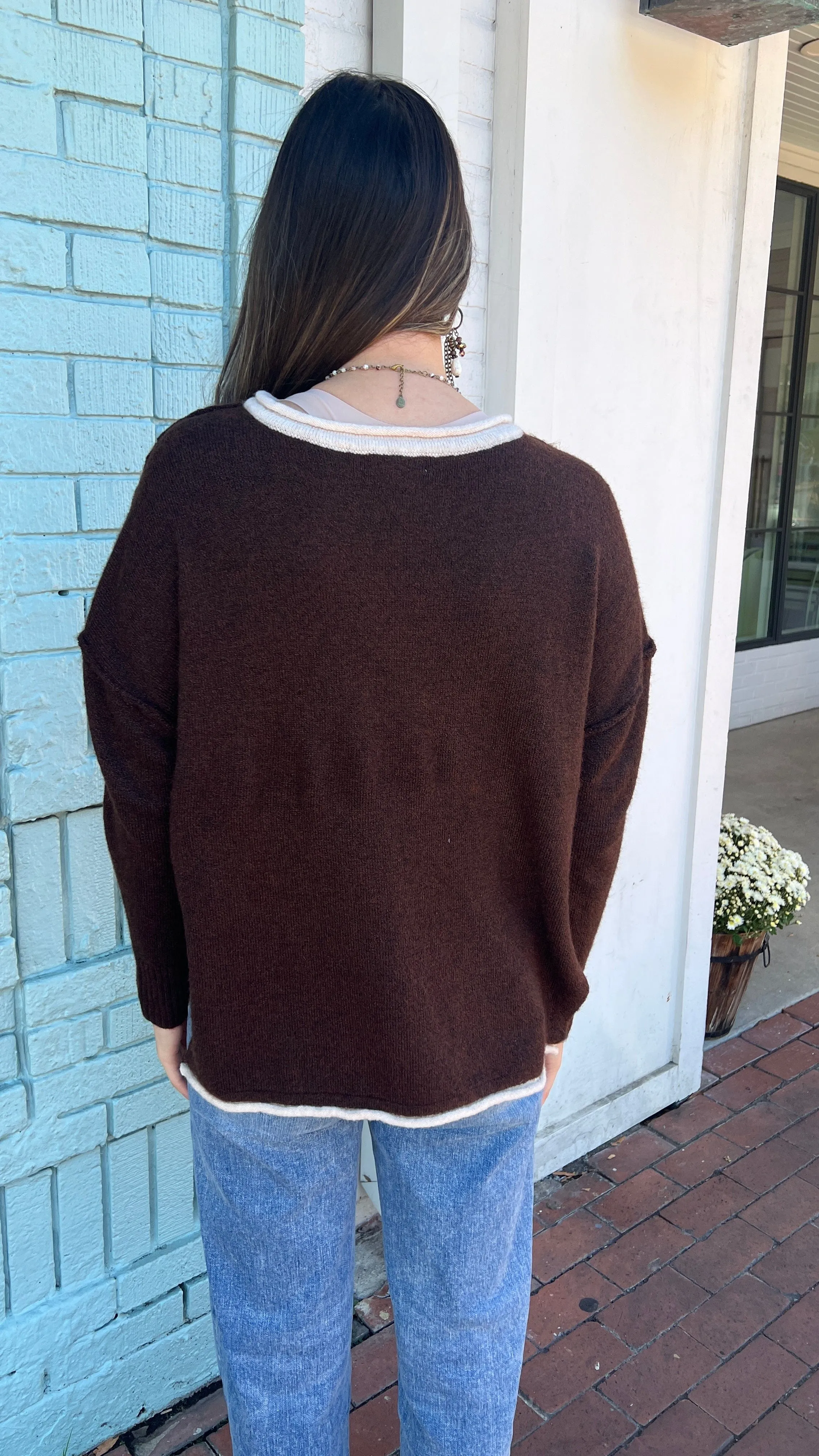Ultra Soft Espresso Hi Low Sweater