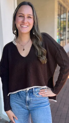 Ultra Soft Espresso Hi Low Sweater